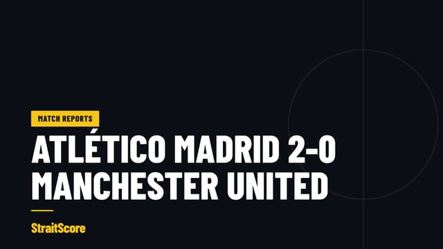 Headline graphic: Atlético Madrid 2-0 Manchester United