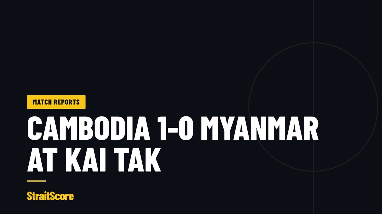 Headline graphic: Cambodia 1-0 Myanmar in the FIFA ASEAN Cup Division 2 group stage.