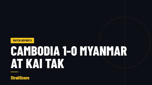 Headline graphic: Cambodia 1-0 Myanmar in the FIFA ASEAN Cup Division 2 group stage.