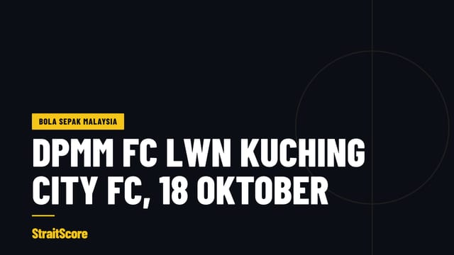 Grafik tajuk bertulis DPMM FC lwn Kuching City FC, 18 Oktober
