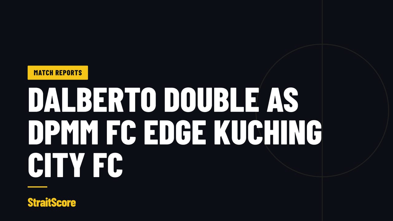 Headline graphic reading Dalberto double as DPMM FC edge Kuching City FC.