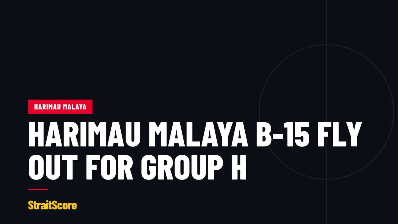 Headline graphic with the words Harimau Malaya B-15 fly out for Group H.