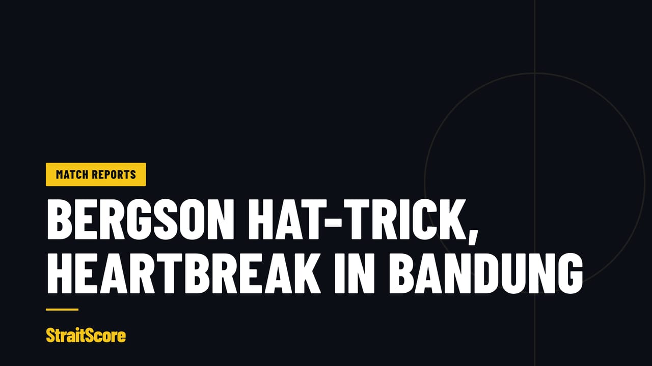 Headline graphic with the words Bergson hat-trick, heartbreak in Bandung.