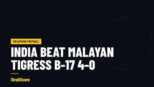 Headline graphic with the words India beat Malayan Tigress B-17 4-0.