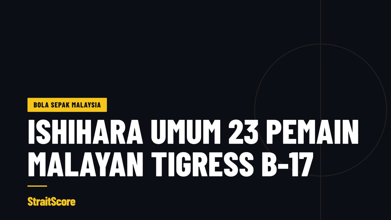 Grafik tajuk dengan perkataan Ishihara umum 23 pemain Malayan Tigress B-17.