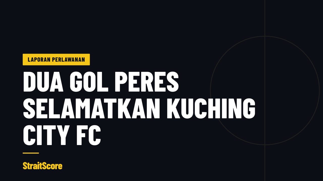 Kad tajuk StraitScore bagi laporan perlawanan Kuching City FC menentang Tampines Rovers.