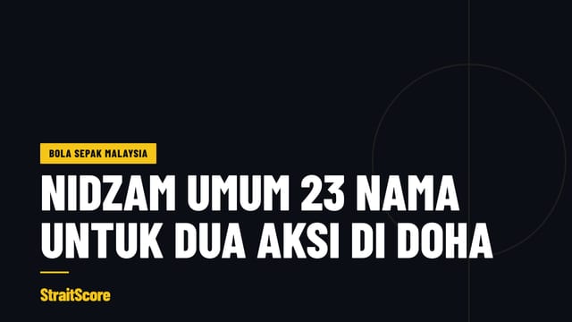 Grafik tajuk berita dengan perkataan Nidzam umum 23 nama untuk dua aksi di Doha.
