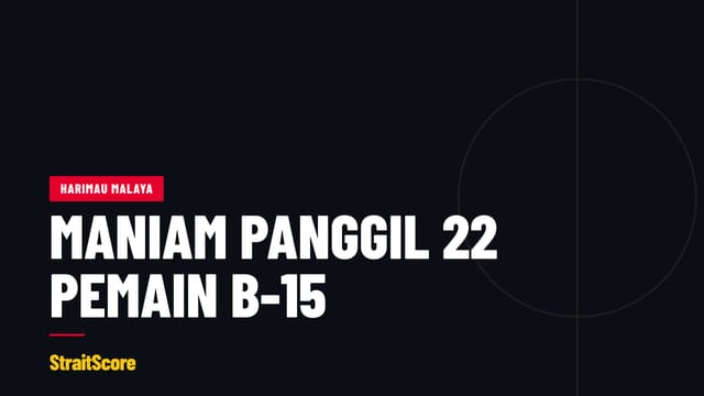 Grafik tajuk dengan perkataan Maniam panggil 22 pemain B-15.