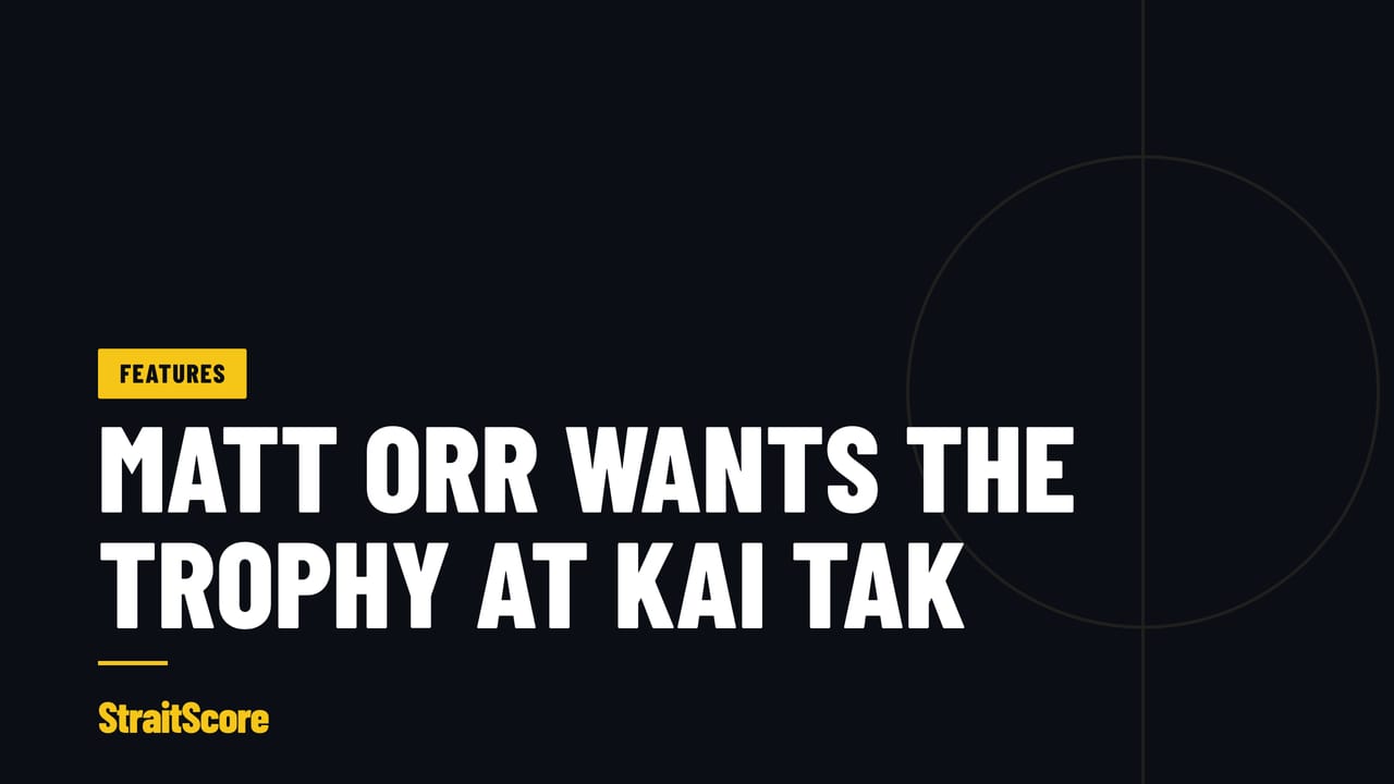 Headline graphic on a dark background: Matt Orr wants the trophy as Hong Kong, China open at Kai Tak Stadium.