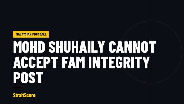 Headline graphic with the words Mohd Shuhaily cannot accept FAM integrity post.