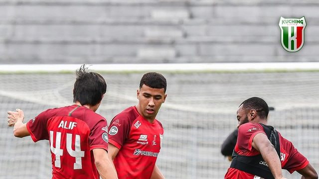 Kuching City FC players during an archive training session