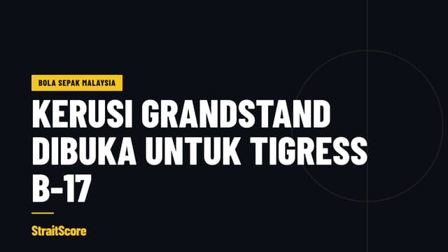 Grafik tajuk berita: tiket Grandstand dibuka untuk kempen Malayan Tigress B-17 di MP Selayang.