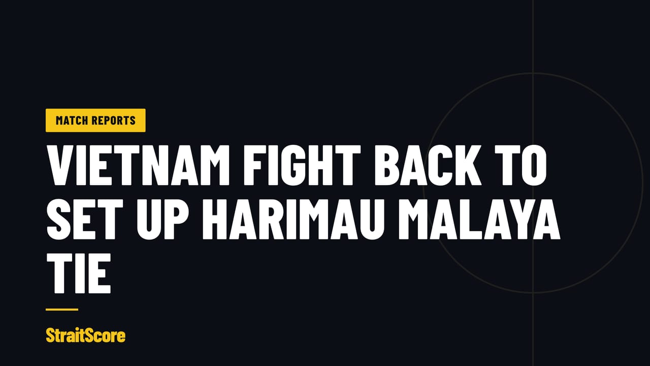 Headline graphic with the words Vietnam fight back to set up Harimau Malaya tie.