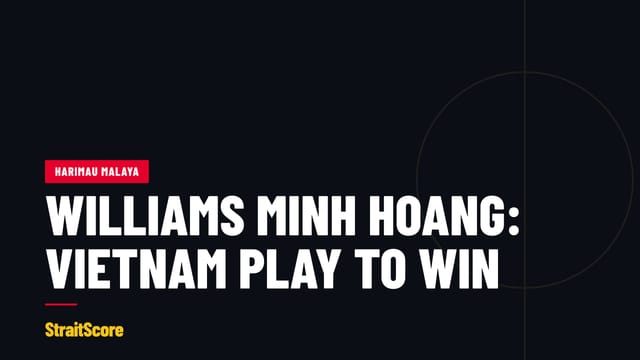 StraitScore headline card about Williams Minh Hoang and the FIFA ASEAN Cup third-place match